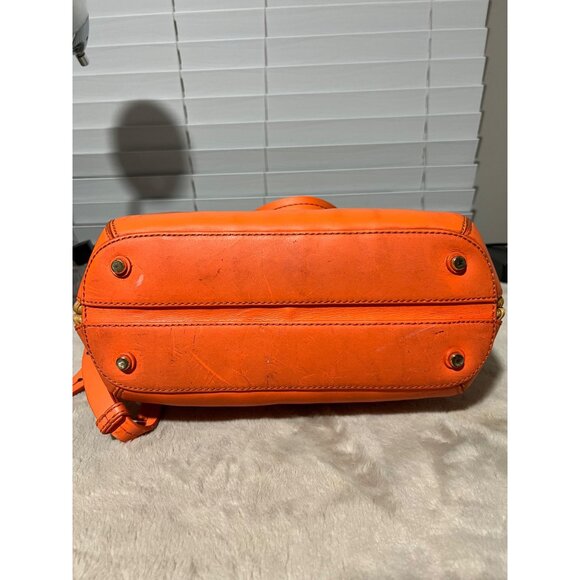 Kate Spade New York Wicker & Leather Orange Satchel With Adjustable Strap - Picture 13 of 13